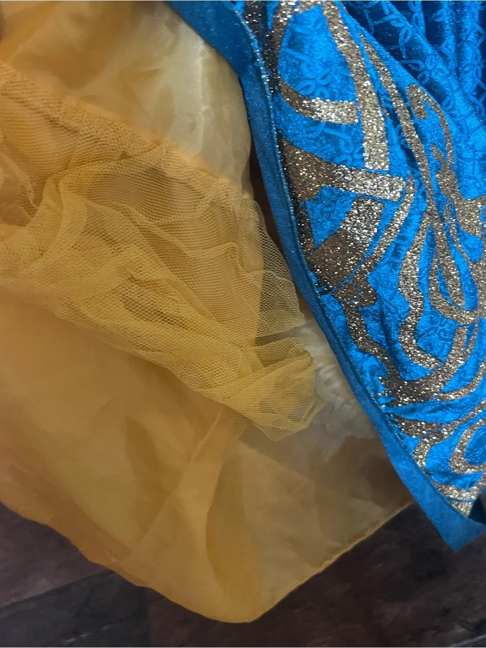 Disney Store Merida Brave Costume Dress Girl's Size 7/8 Teal Gold